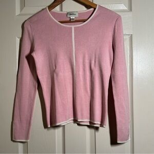 Neiman Marcus Ribbed Pink and Cream Silk Knit Size XS